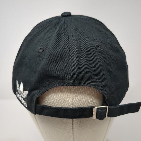 Adidas Trefoil Slideback Hat Black One Size Adjustable Embroidered - Picture 7 of 10